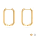 Rounded Rectangle Huggie Earrings