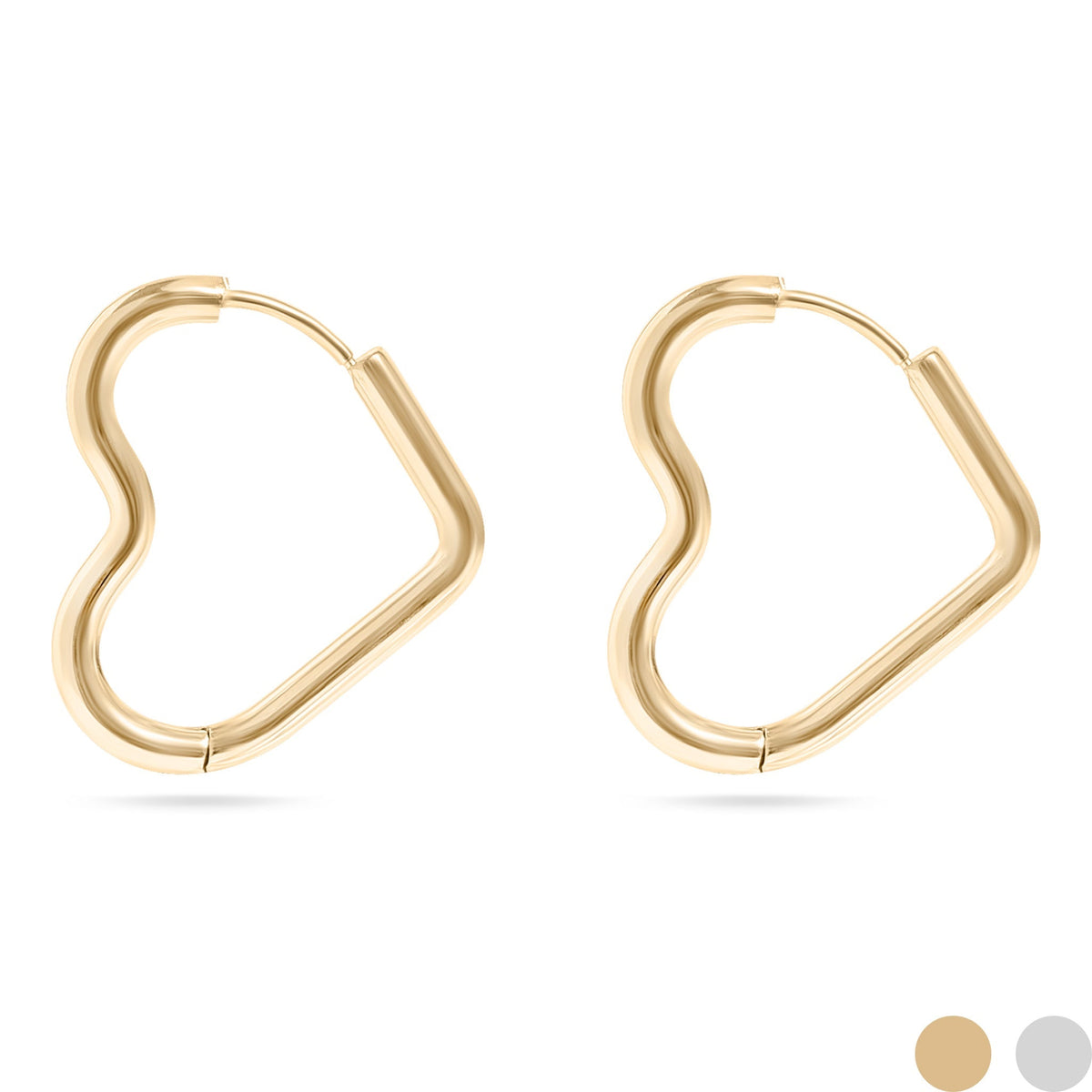 Stainless Steel Heart Hoop Earrings