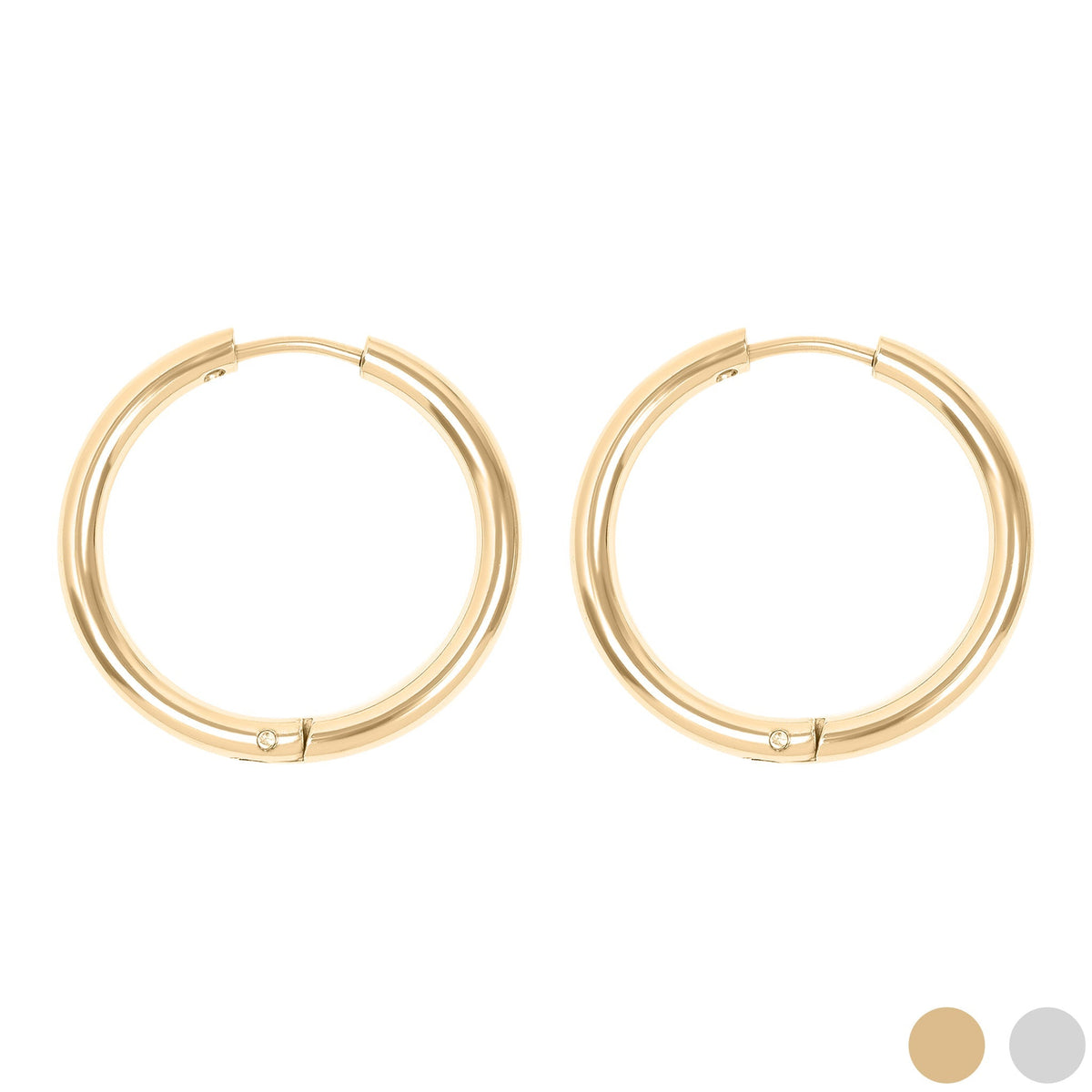 Stainless Steel Circle Huggie Hoops