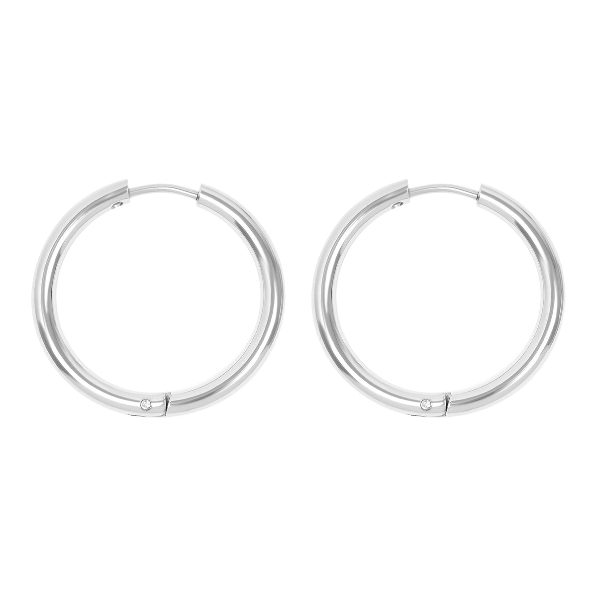 Stainless Steel Circle Huggie Hoops