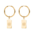 Flower Pendant Hoop Earrings