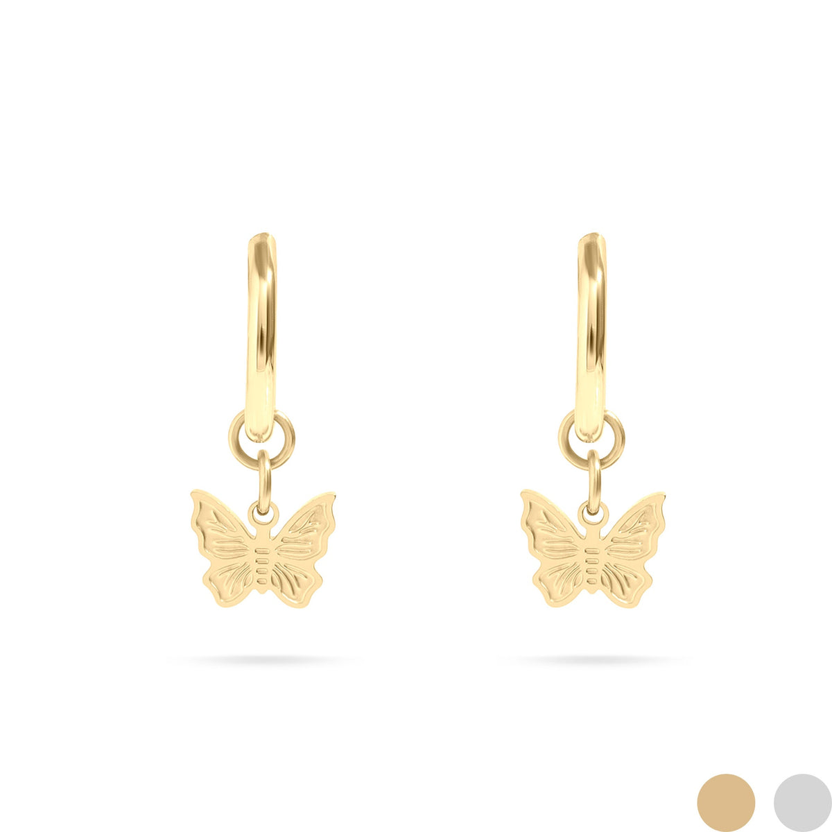 Stainless Steel Butterfly Huggie Earrings