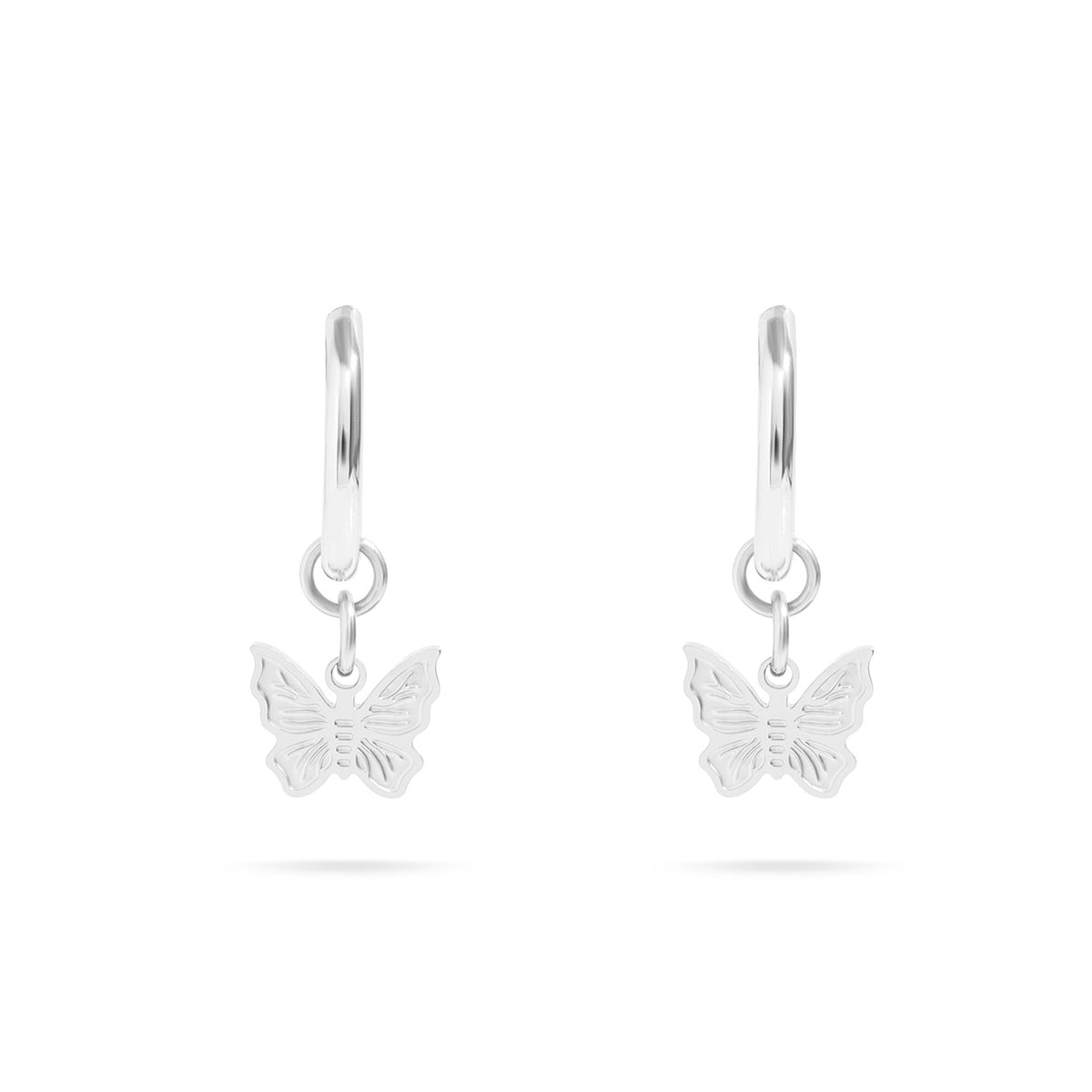 Stainless Steel Butterfly Huggie Earrings