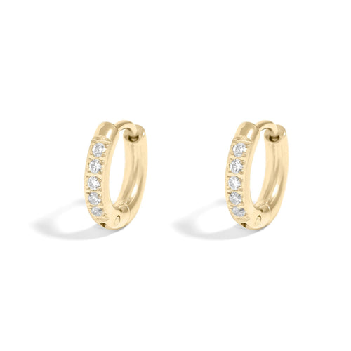 14K Gold Filled Plus™ CZ Huggie Earrings