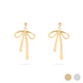 Stainless Steel Ribbon Bow Earrings