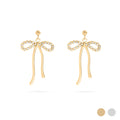 Ribbon Bow Stone Earrings