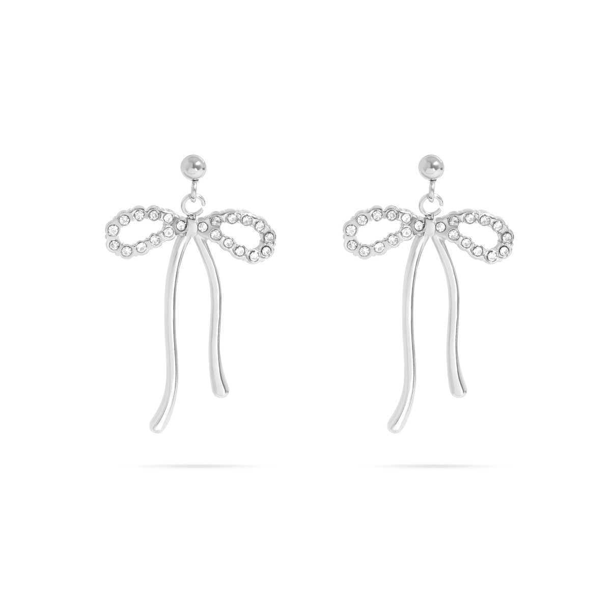 Ribbon Bow Stone Earrings