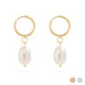 Freshwater Pearl Huggie Hoop Earrings