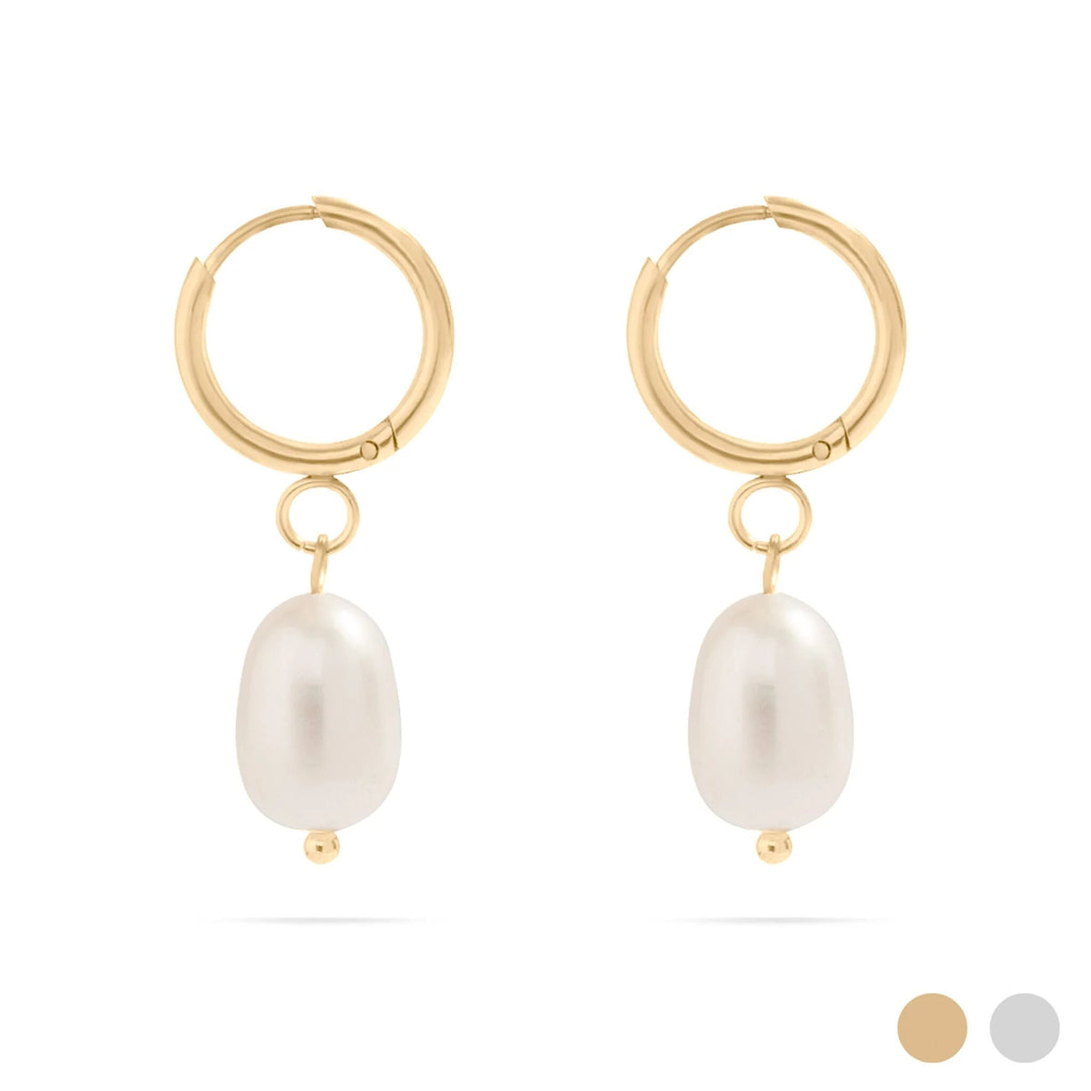 Freshwater Pearl Huggie Hoop Earrings