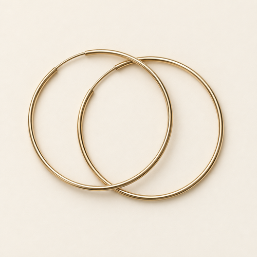 14K gold classic hoop earrings