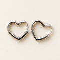 Sterling silver heart hoop earrings