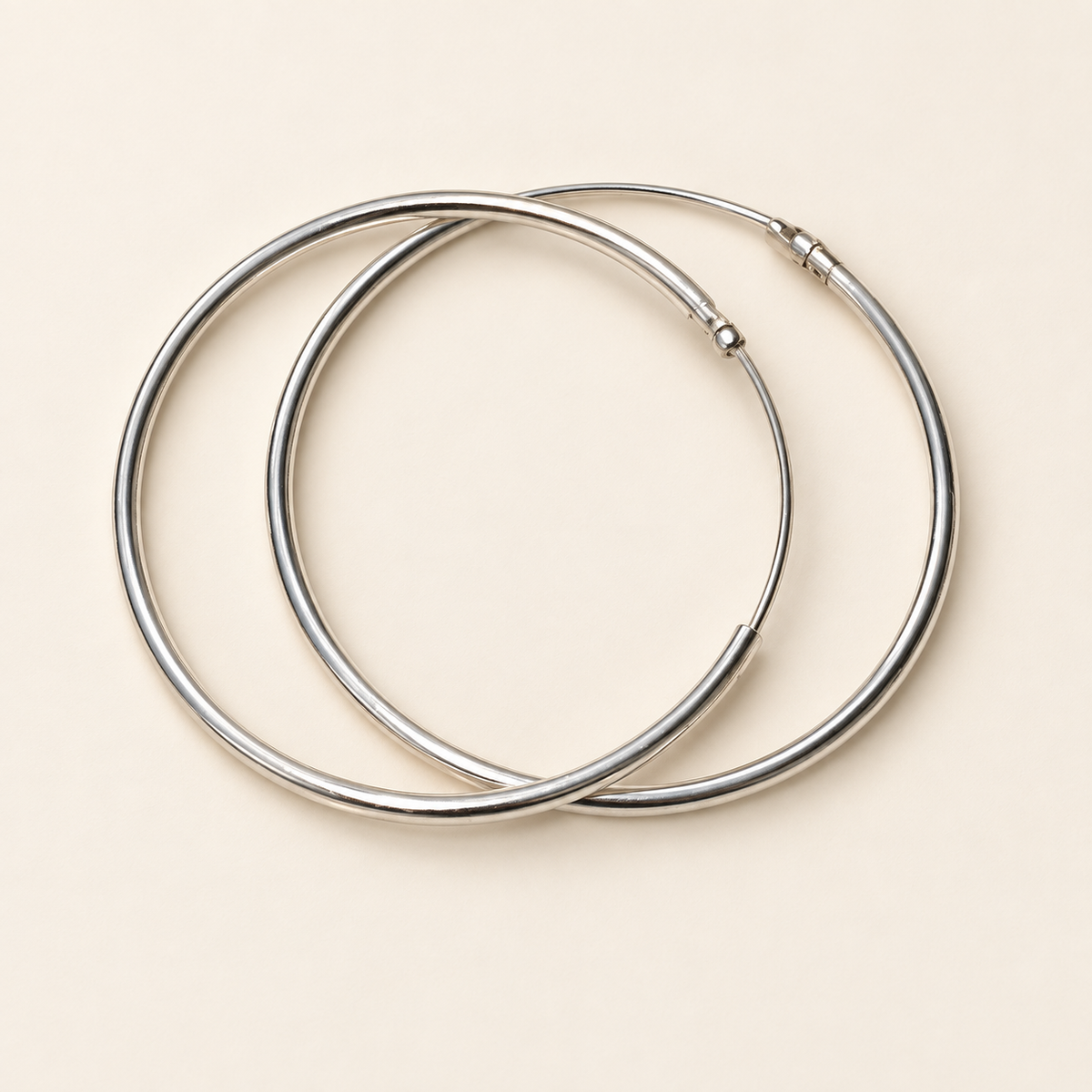 Large sterling silver hoop earrings