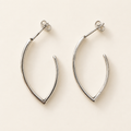 Sterling silver teardrop hoop earrings