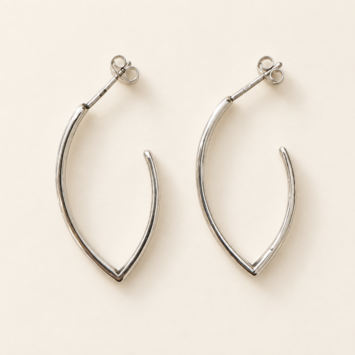 Sterling silver teardrop hoop earrings